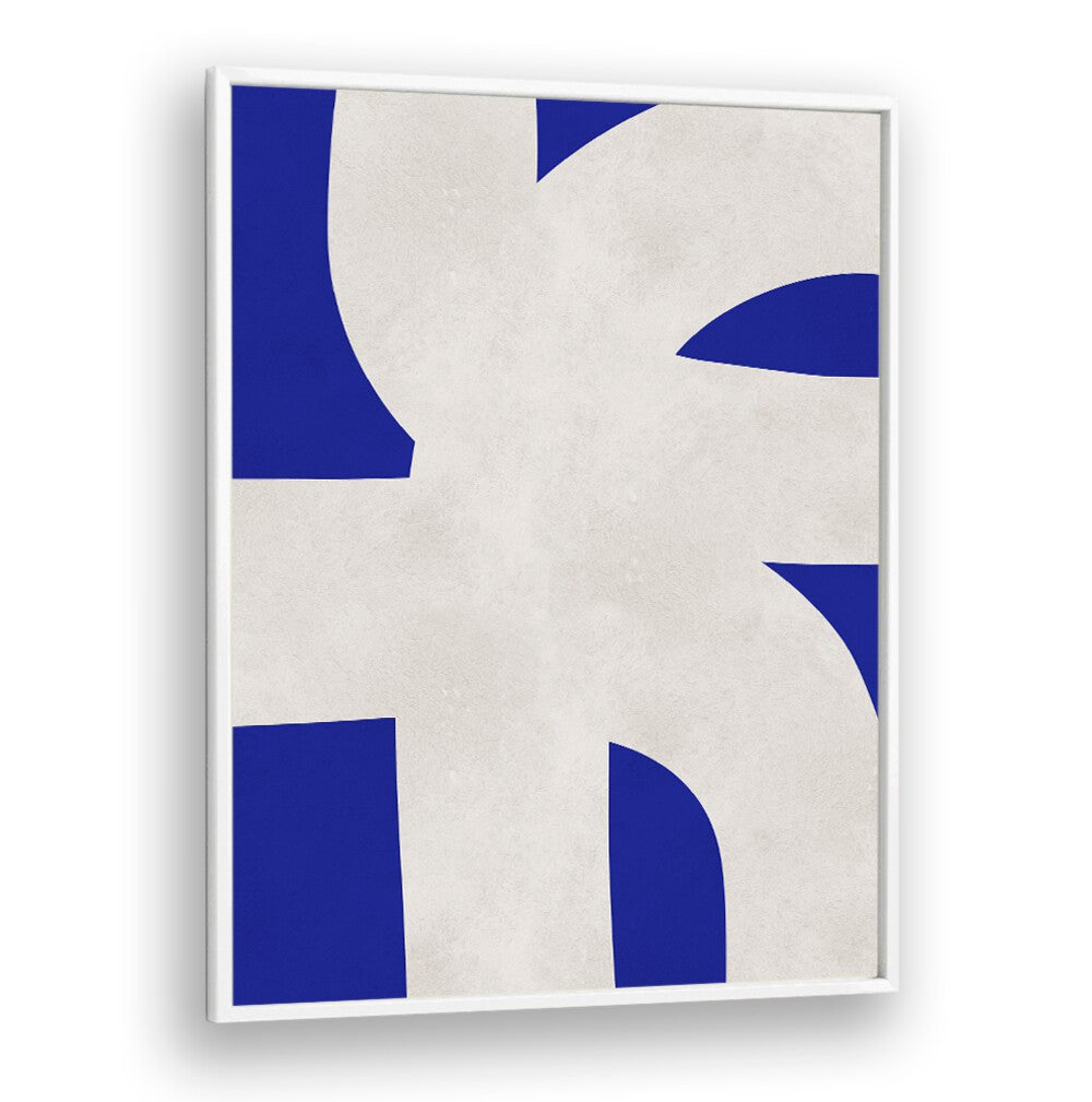 Stylish UNDULATING CURVES VII, ABSTRACT PAINTINGS featuring bold blue and white design, perfect for modern decor.
