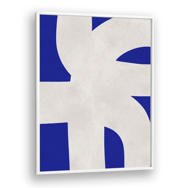 Stylish UNDULATING CURVES VII, ABSTRACT PAINTINGS featuring bold blue and white design, perfect for modern decor.