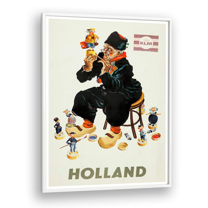 HOLLAND II, VINTAGE TRAVEL POSTERS showcase a whimsical depiction of Dutch culture and charm, perfect for any decor.