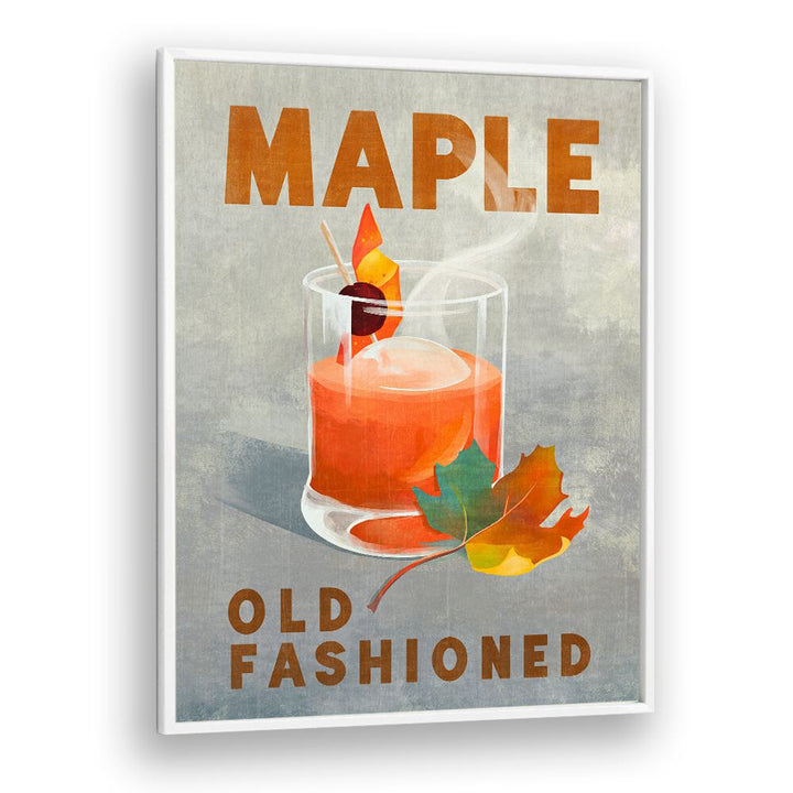 Stylish Maple Old Fashioned bar art print, perfect for enhancing your cocktail lounge atmosphere.