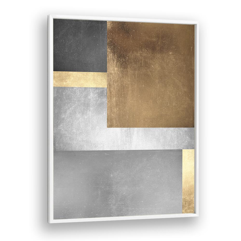 Stylish GOLD TEXTURES III, GEOMETRIC ART PRINTS featuring elegant gold and silver hues, perfect for any modern space.