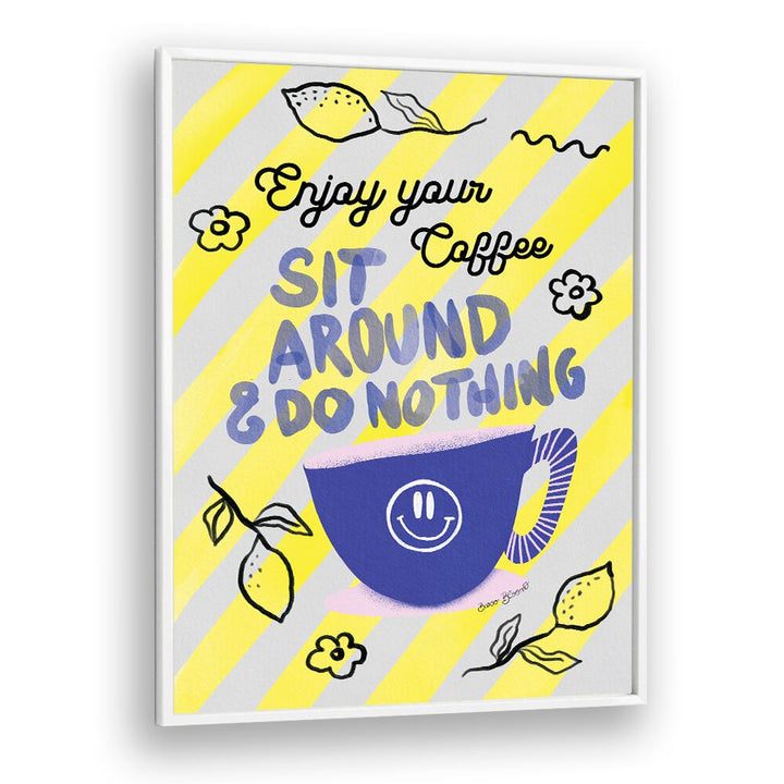 Bright and playful ENJOY COFFEE, QUOTES AND TYPOGRAPHY POSTERS perfect for coffee lovers to elevate any space.