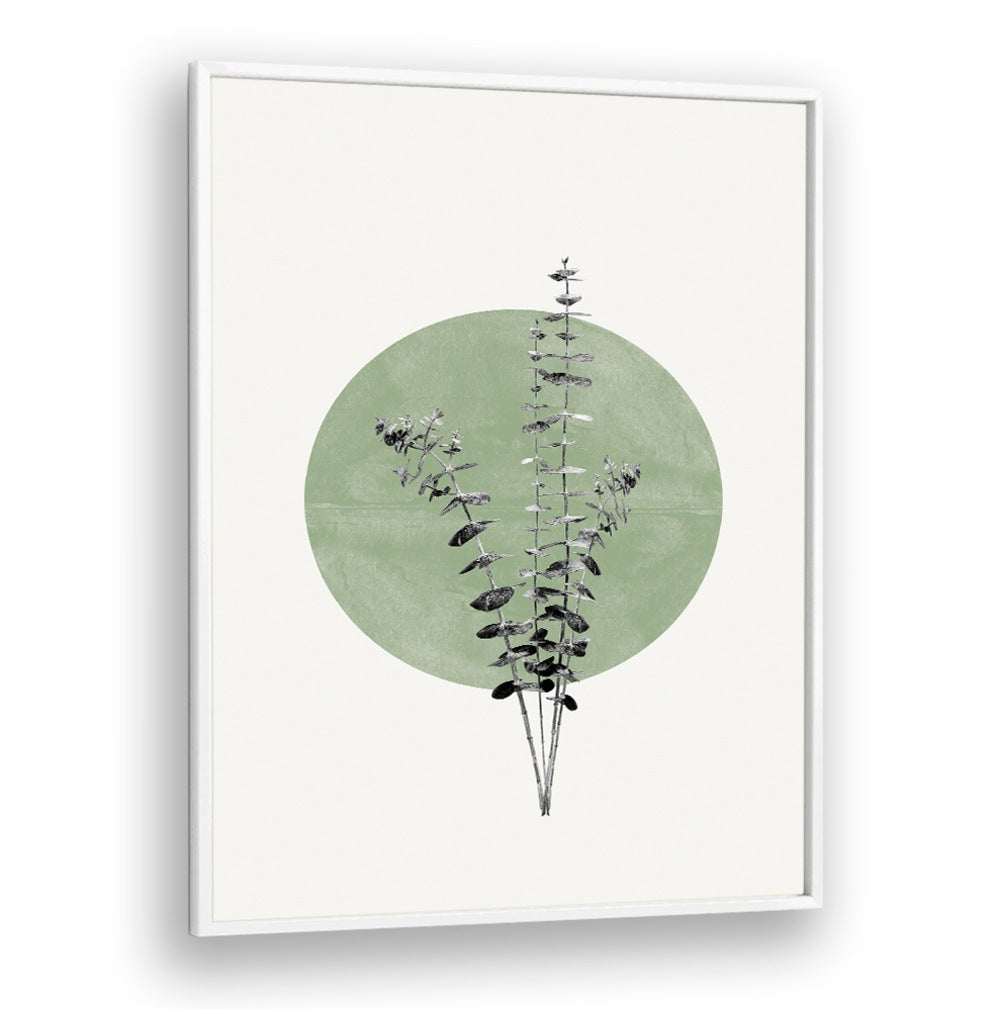 EUCALYPTUS AND GREEN MOON, FLORAL FLOWER PAINTINGS create a serene focal point, enhancing modern living spaces beautifully.