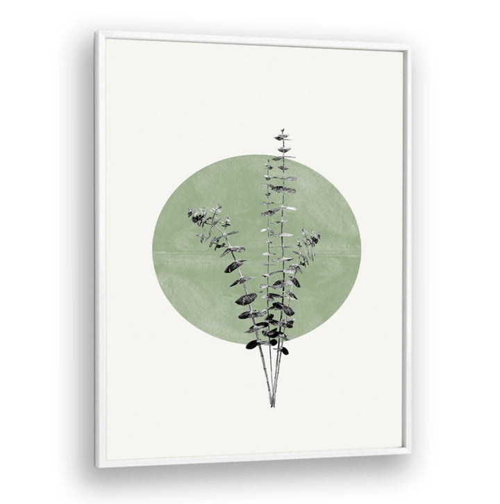 EUCALYPTUS AND GREEN MOON, FLORAL FLOWER PAINTINGS create a serene focal point, enhancing modern living spaces beautifully.