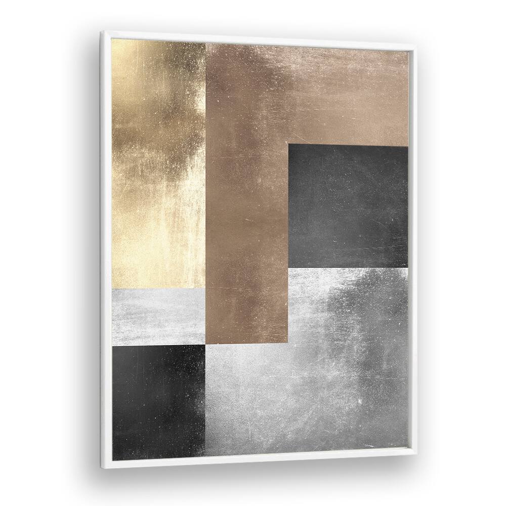 Stylish GOLD TEXTURES IV, GEOMETRIC ART PRINTS featuring gold and silver hues to enhance your decor elegantly.