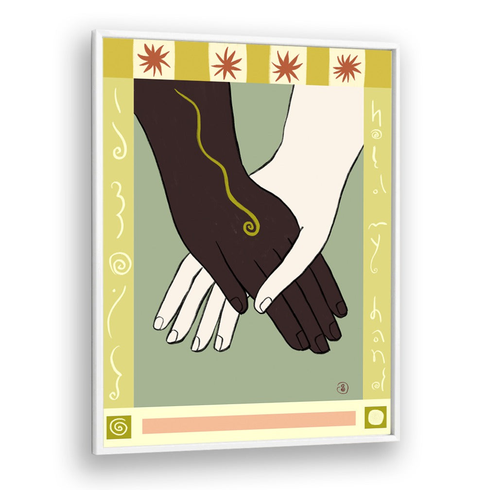 Vibrant HOLDING HANDS II art print showcasing connection and love, perfect for transforming any space.