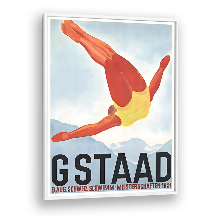 GSTAAD I, VINTAGE TRAVEL POSTERS showcase a vibrant diver, perfect for adding classic charm to any decor.