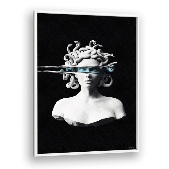Stunning PORTRAIT OF MEDUSA, ALTERED ART PRINTS by UNDERDOTT, merging classic and modern artistry in a unique design.