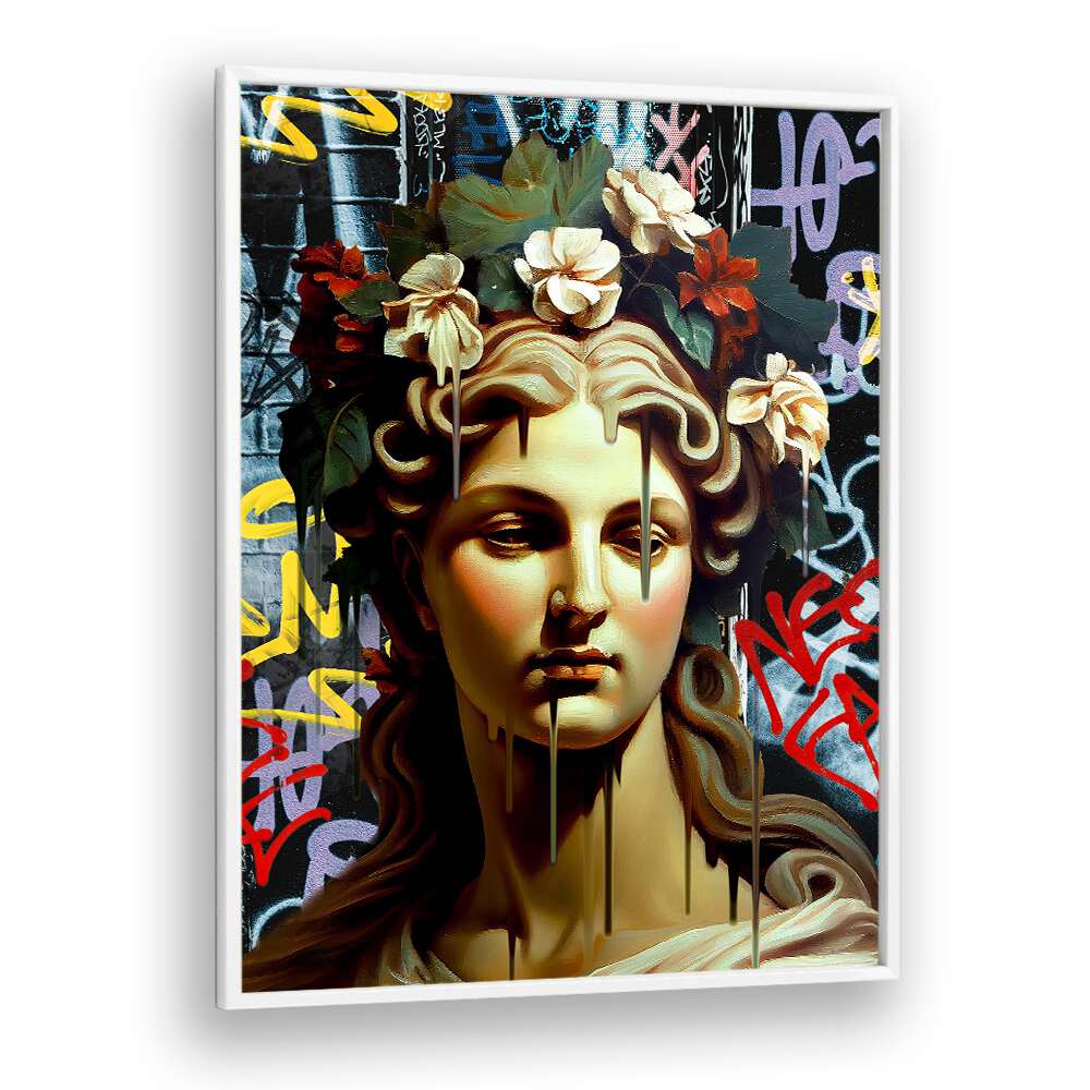 VANDAL PIETAN, ALTERED ART PRINTS showcase a striking blend of classical beauty and urban graffiti style.