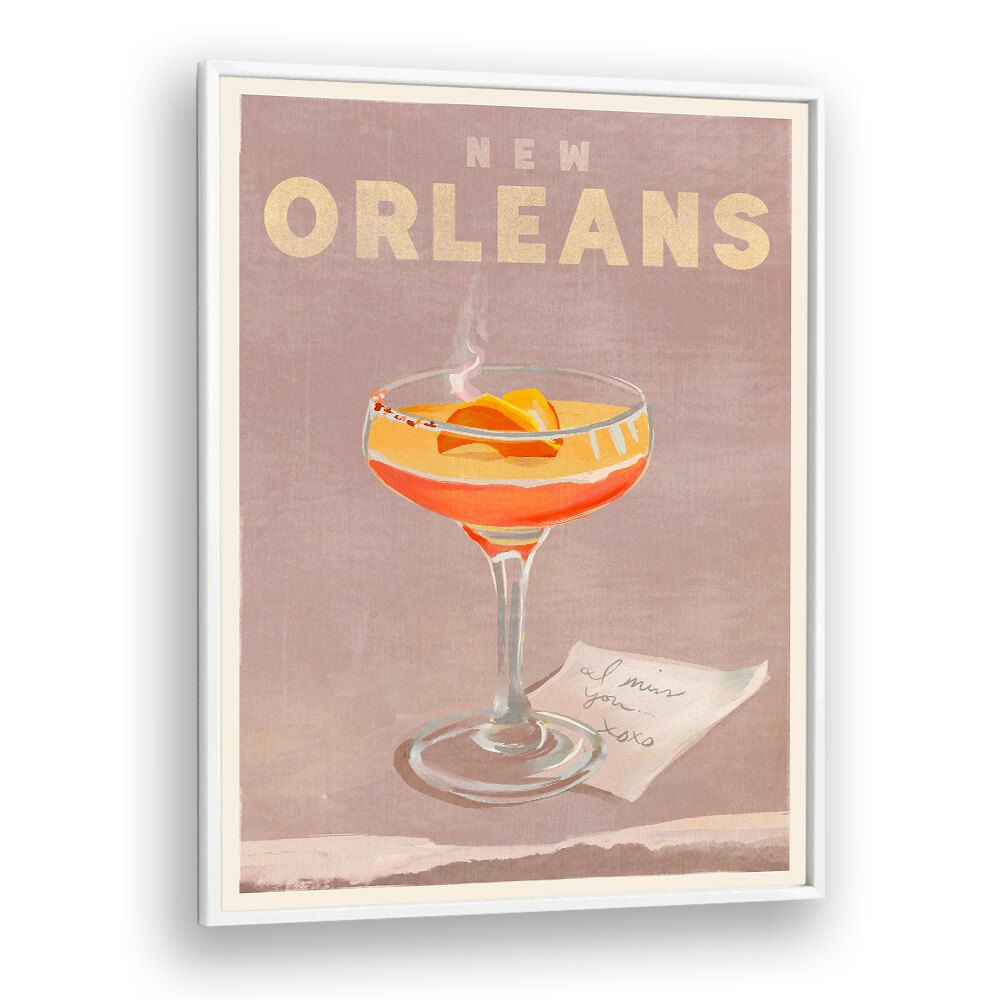 Vibrant New Orleans Cocktail art captures the charm of bar culture, perfect for decor lovers and mixology enthusiasts.