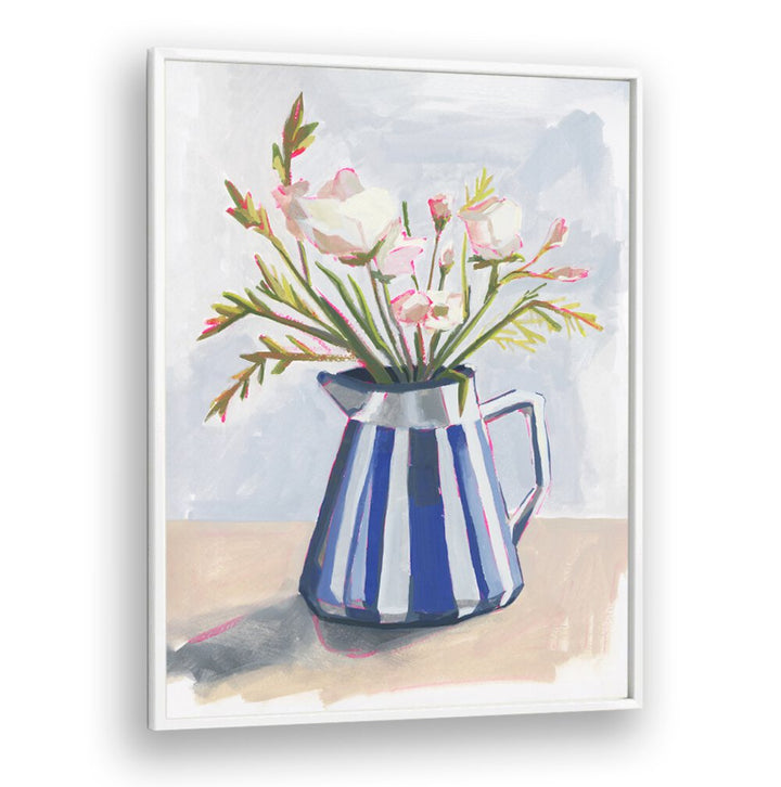 Vibrant FRESH FLOWERS IN A STRIPED VASE I brighten any space with modern design and natural beauty from Whiteplain.
