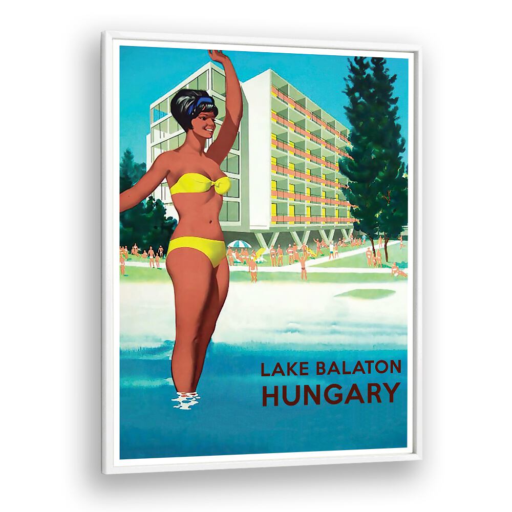 Discover HUNGARY with vibrant VINTAGE TRAVEL POSTERS showcasing Lake Balaton's charm and elegance for your decor.