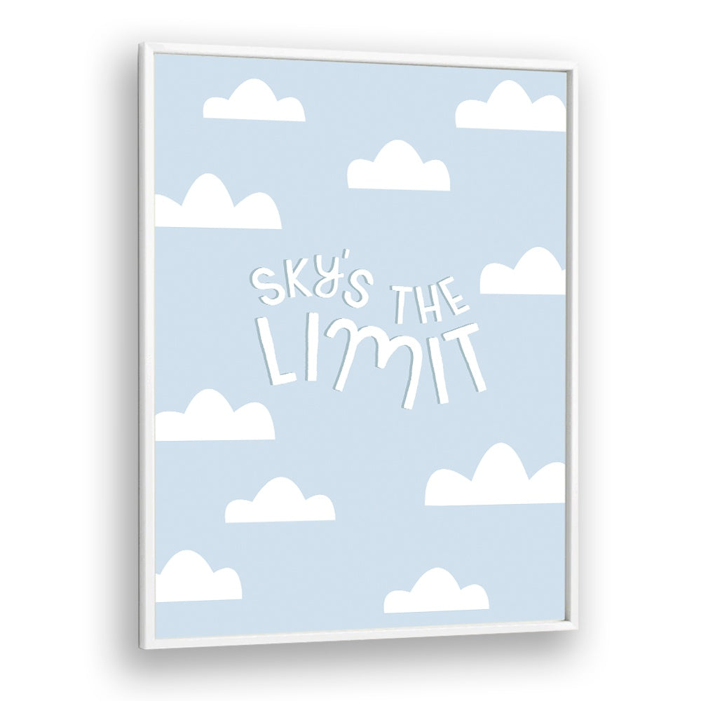 Whimsical SKYS THE LIMIT, KIDS ROOM PAINTINGS featuring clouds, perfect for inspiring creativity in children's spaces.