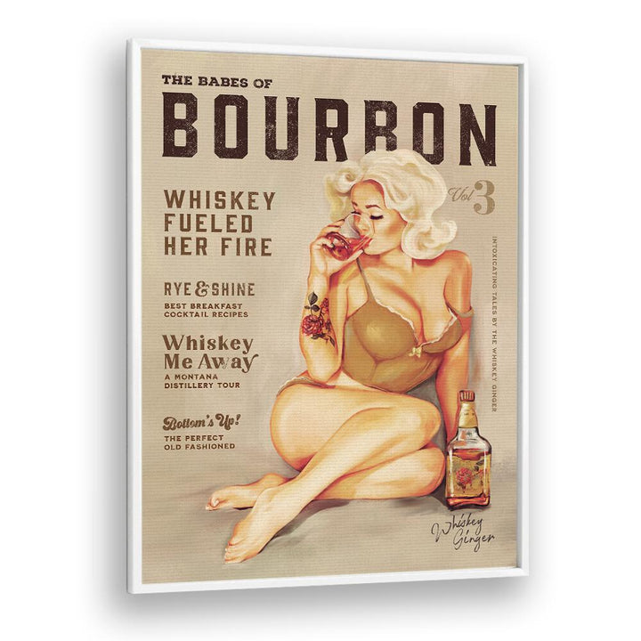 Vintage Bourbon Girl wall art enhances any bar or café with charm and allure, perfect for whiskey lovers.