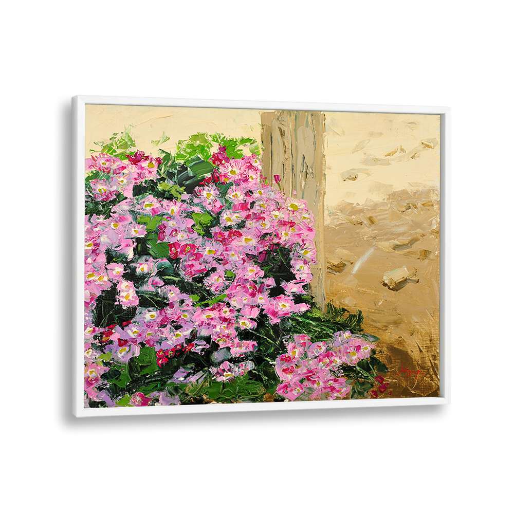 Vibrant WILD CHRYSANTHEMUM CANVAS, FLORAL FLOWER PAINTINGS showcasing lush pink blooms against a natural backdrop.