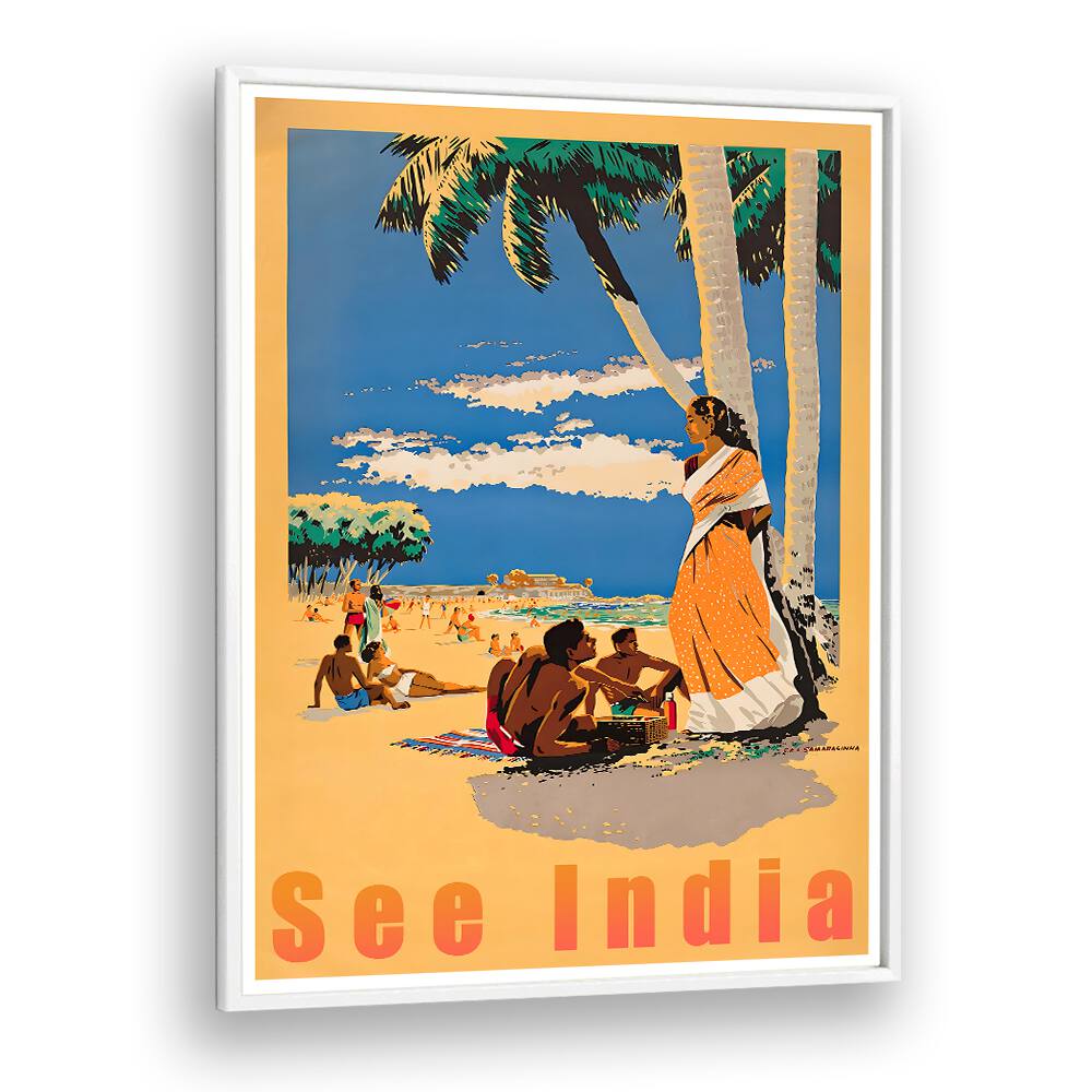 Vibrant SEE INDIA, VINTAGE TRAVEL POSTERS capture the allure and culture of India, perfect for home decor.