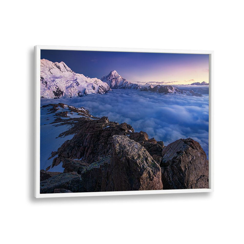 Breathtaking view of snow-capped mountains and clouds in ABOVE THE CLOUDS, PHOTOGRAPHY PRINTS for your space.