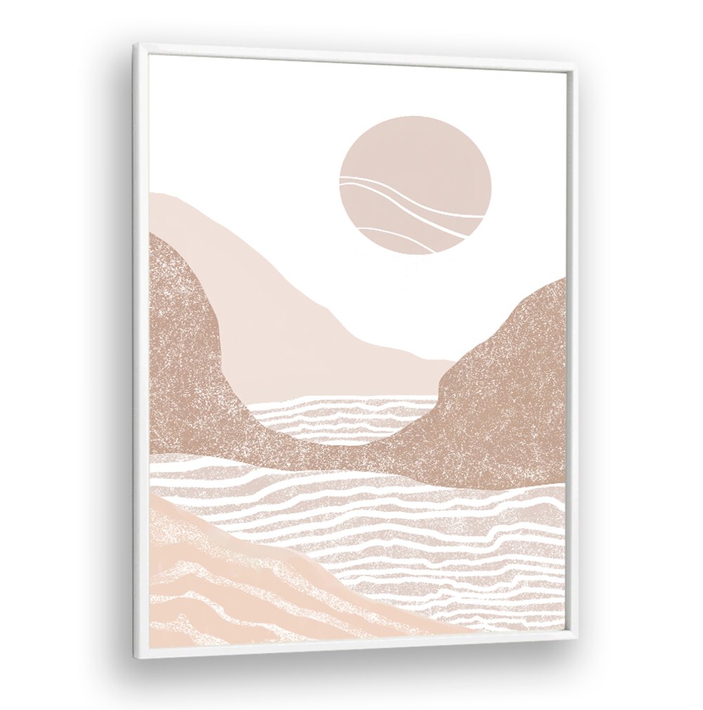 Serene SUNSET SEASCAPE ART, perfect for boho art paintings, enhances any space with warm, beachy hues.