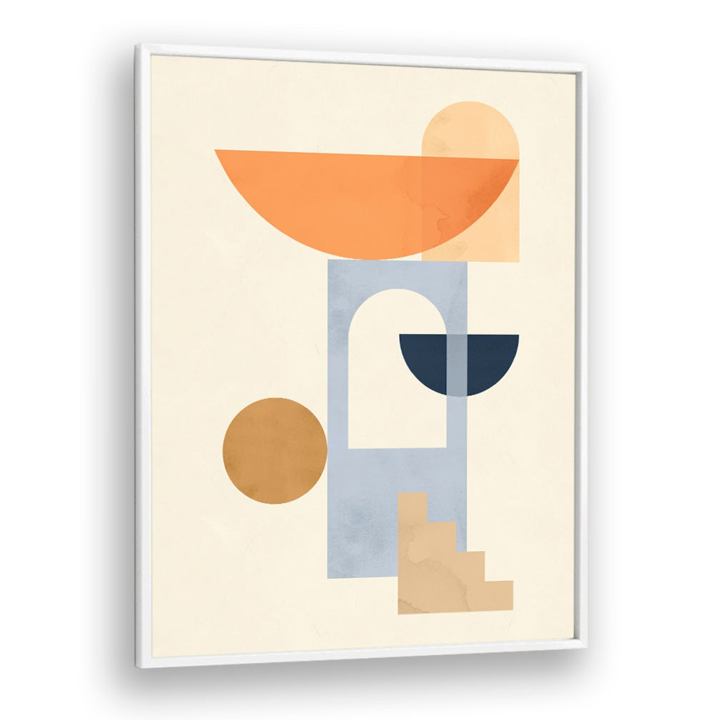 Geometric shapes in warm tones create a stunning visual in COMPOSITIONS VII, BOHO ART PAINTINGS for modern spaces.