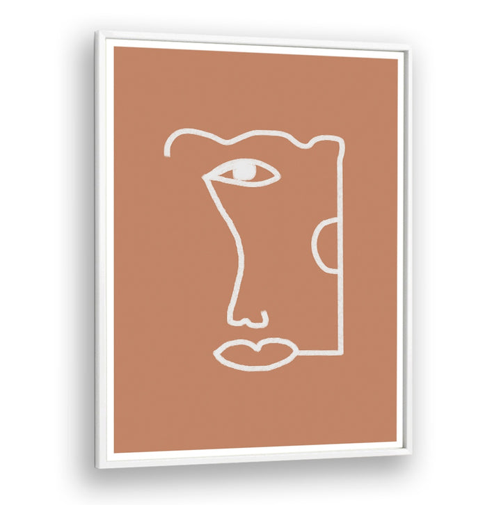 Stylish ABSTRACT HEAD NO2, LINE ART PAINTINGS on a warm background, perfect for modern spaces and creative studios.