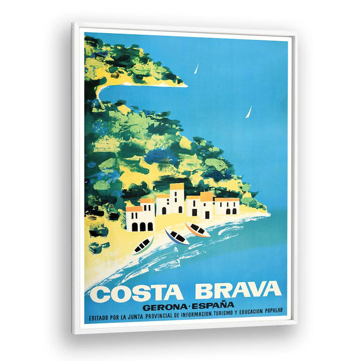 Costa Brava vintage travel posters showcase Spain's stunning coastline with vibrant colors and nostalgic charm.
