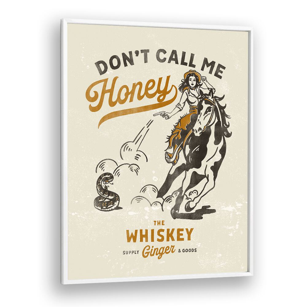 Bold Western cowgirl art titled "HONEY II, COWBOY," perfect for fierce women expressing their strength.