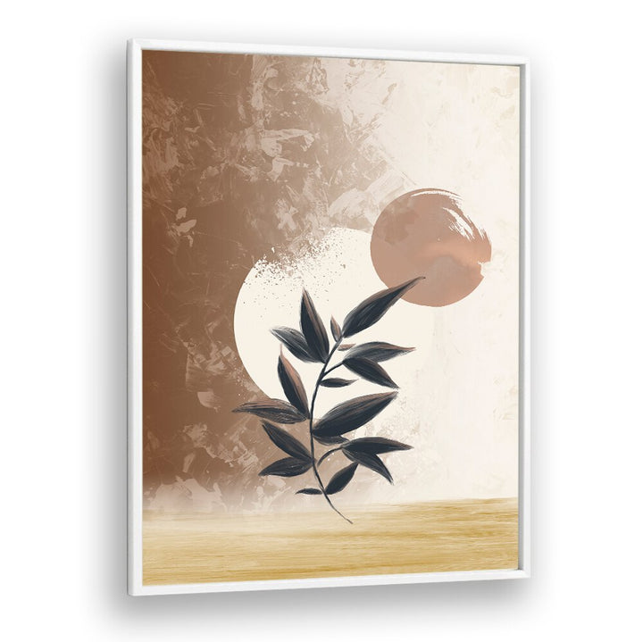 Stylish AKINTOLA, BOHO ART PAINTINGS featuring elegant earthy tones and a leaf design, perfect for modern decor.