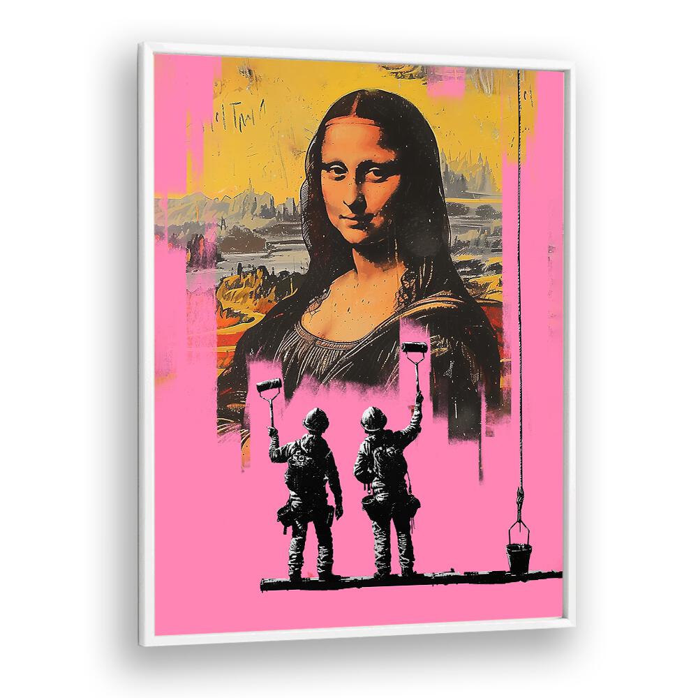 Vibrant PINK MONALISA, POP ART PAINTINGS by DIKHOTOMY blend classic charm with contemporary flair. Perfect for art lovers!