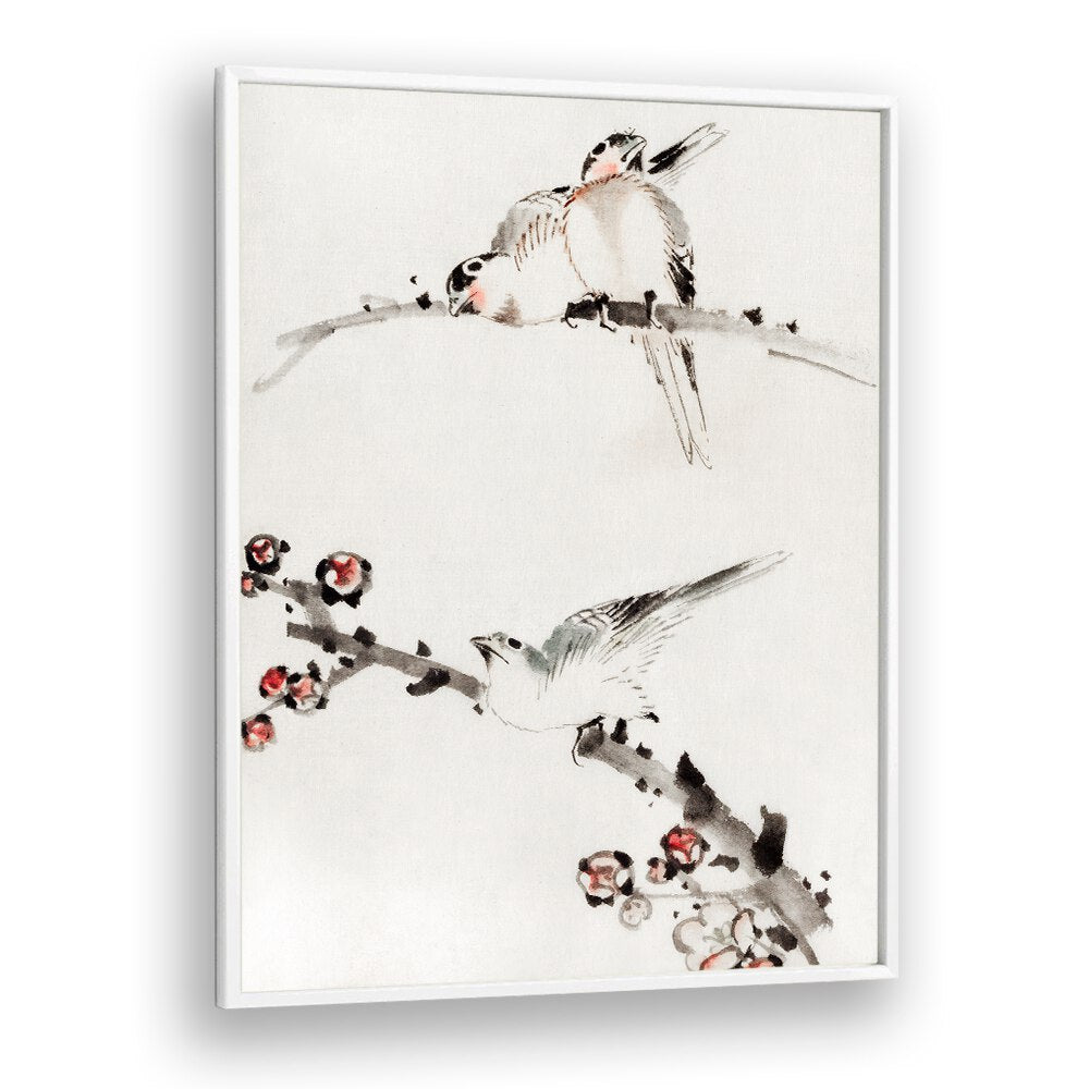 BIRDS ON BRANCHES , VINTAGE PAINTINGS