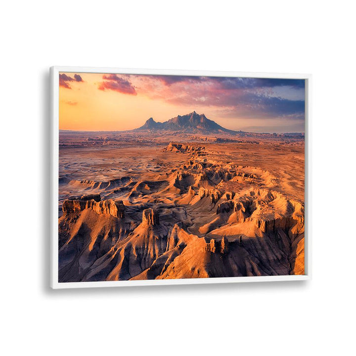 Stunning sunset over rugged landscapes, perfect for your home with GOOD MORNING I, PHOTOGRAPHY PRINTS.