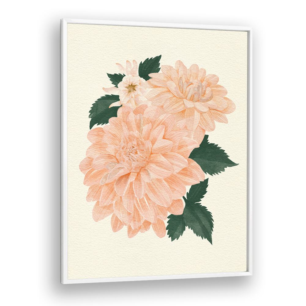 Elegant AQUAA CREAL CANVAS CHIFFON, featuring stunning floral flower paintings in soft pastel shades. Perfect for stylish decor.