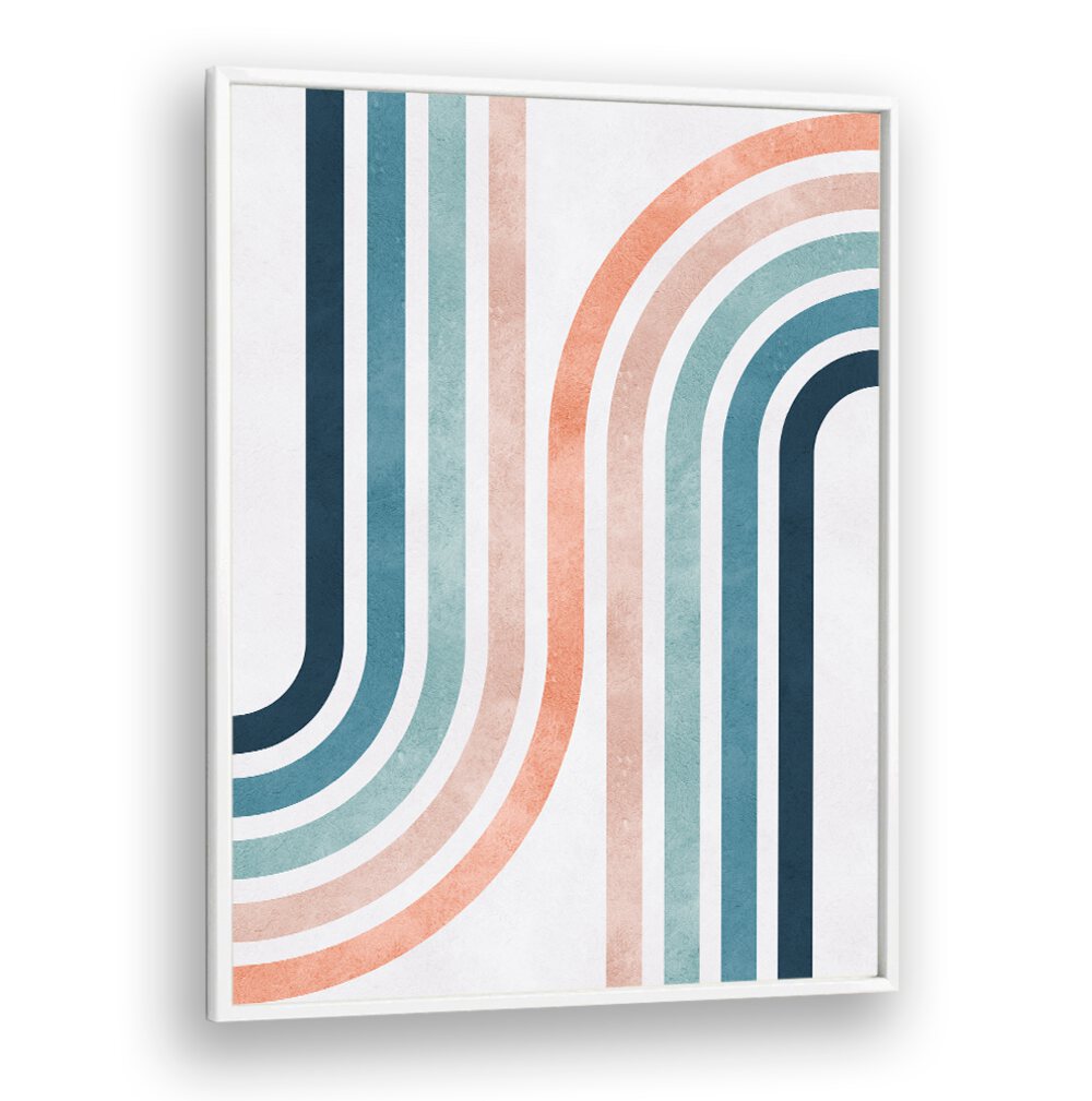 Colorful LINES AND ARCS II, GEOMETRIC ART PRINTS showcase modern design, perfect for creative spaces.