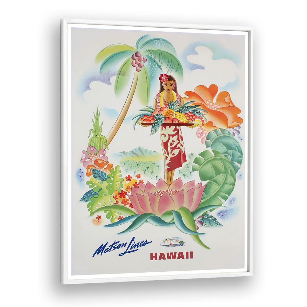 Hawaii IV, vintage travel posters showcase vibrant island allure with lush landscapes and cultural richness.
