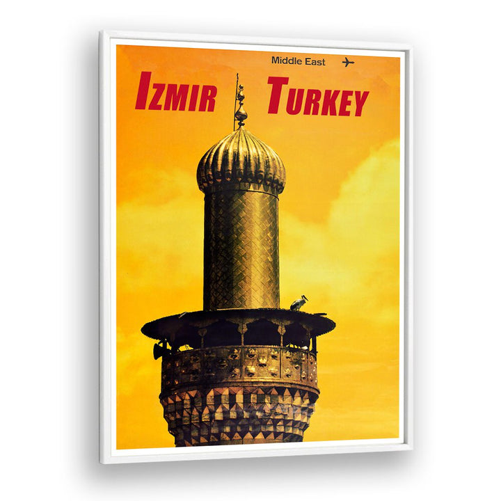 Izmir's stunning tower highlights the TURKEY III, VINTAGE TRAVEL POSTERS collection, celebrating Turkey's rich culture.
