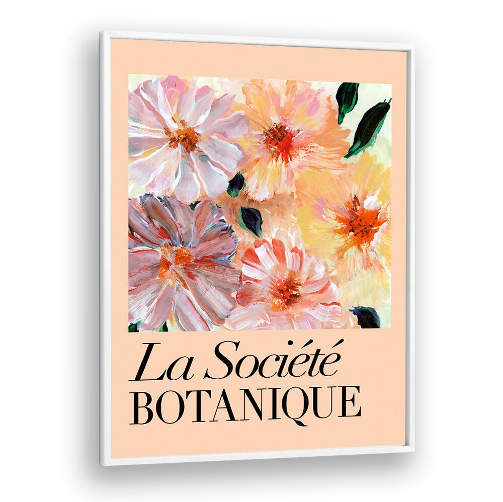 Vibrant BOTANIQUE PEACH, FLORAL FLOWER PAINTINGS brighten any space with their stunning artistry and soft peach hues.