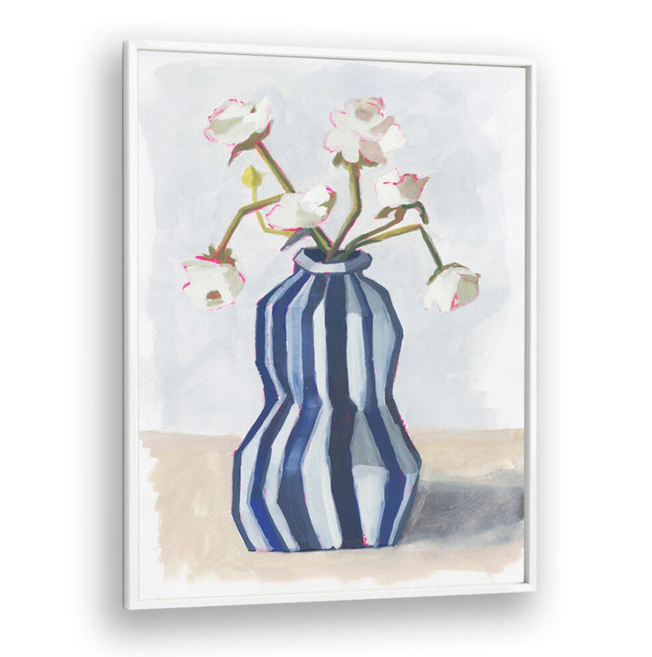 Elegant FLOWERS IN A STRIPED VASE II brighten any space with contemporary design and natural beauty. Perfect for home decor.