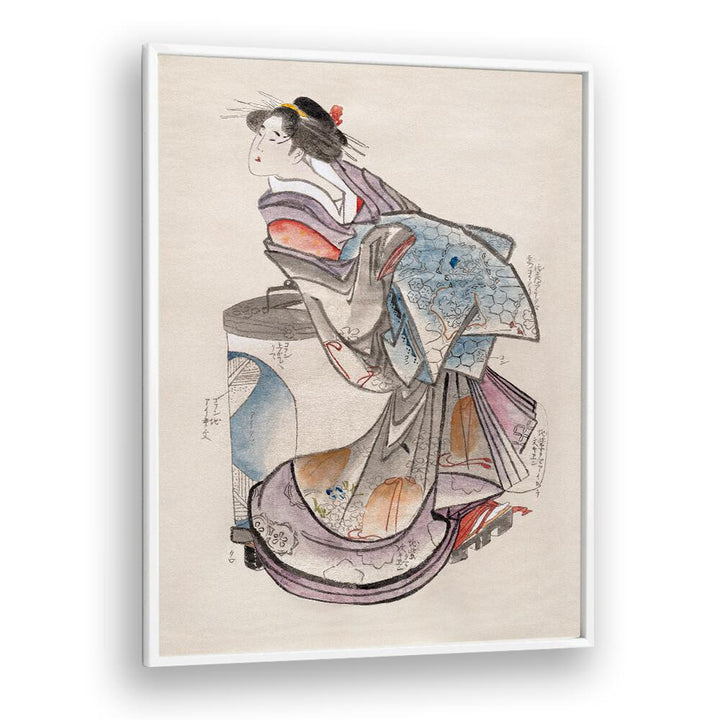 JAPANESE WOMAN FROM ALBUM OF SKETCHES , VINTAGE PAINTINGS