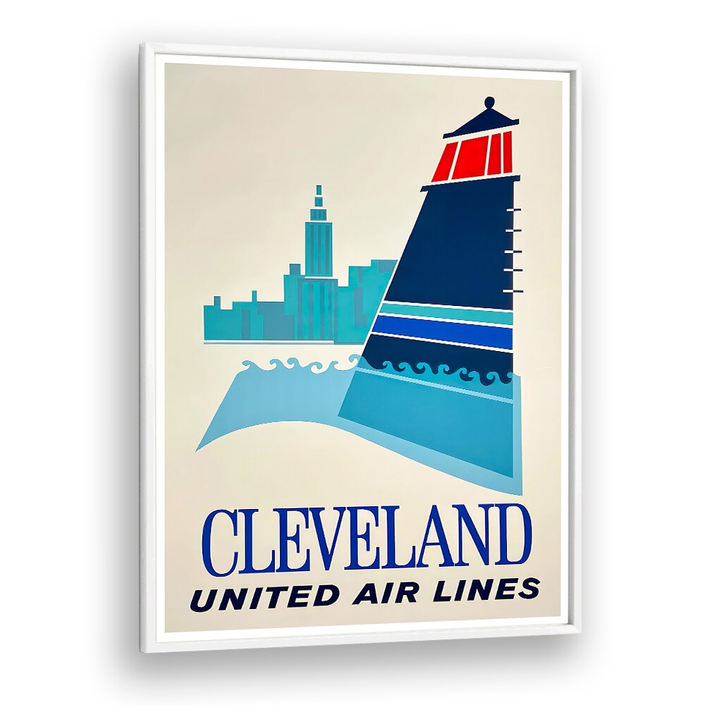 CLEVELAND AIR LINES, VINTAGE TRAVEL POSTERS showcase a stunning design celebrating the golden age of air travel.
