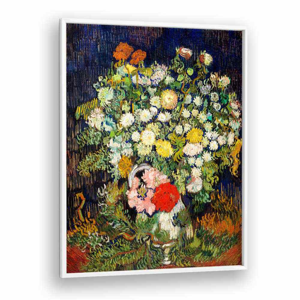 BOUQUET OF FLOWERS IN A VASE (1890) ,  VINTAGE PAINTINGS