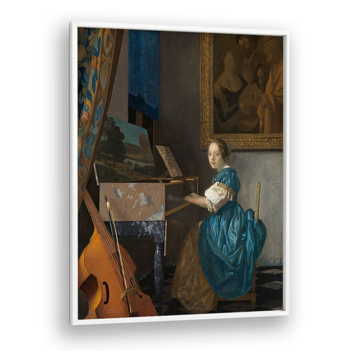 YOUNG WOMAN SEATED , VINTAGE PAINTINGS