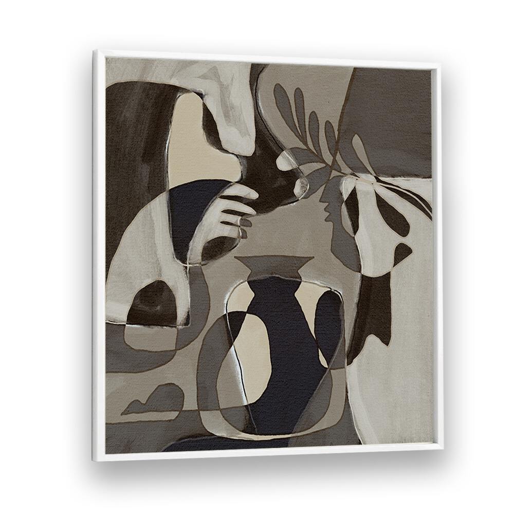 Stylish ESSENCE I, ABSTRACT PAINTINGS feature elegant abstract art with hands and vases, perfect for modern decor.