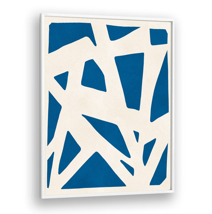Bold abstract design featuring expressive lines in blue and cream, perfect for enhancing creative spaces with EXPRESSIVE LINES VI, ABSTRACT PAINTINGS.