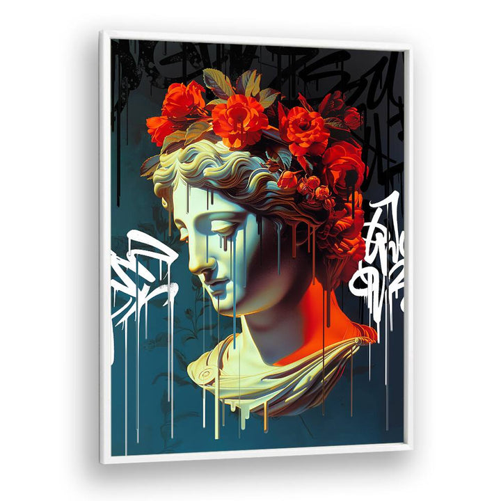 VANDAL CASANDRA, ALTERED ART PRINTS by DIKHOTOMY, featuring a striking floral and graffiti design for modern decor.