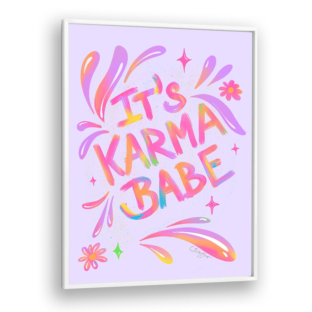 Colorful KARMA BABE, FASHION POSTERS by Baroo Bloom add inspiration and style to any living space decor.