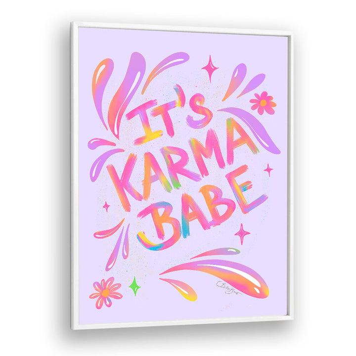 Colorful KARMA BABE, FASHION POSTERS by Baroo Bloom add inspiration and style to any living space decor.