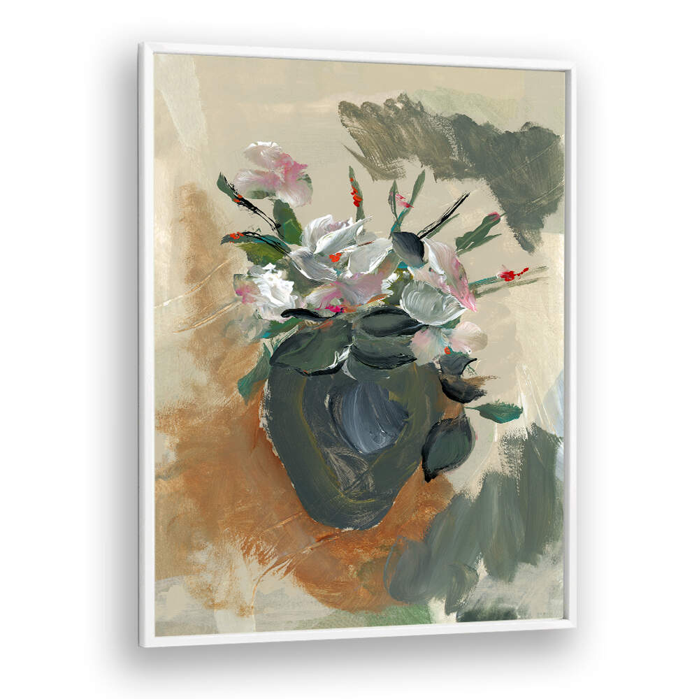 Stunning FIORI IN UN NO I, FLORAL FLOWER PAINTINGS, featuring vibrant blooms in an elegant vase, perfect for any decor.