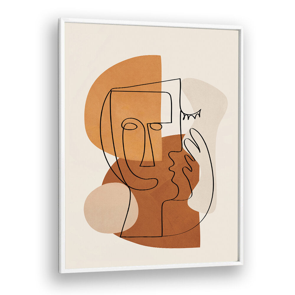 ABSTRACT CLAY FACES I , BOHO ART PAINTINGS