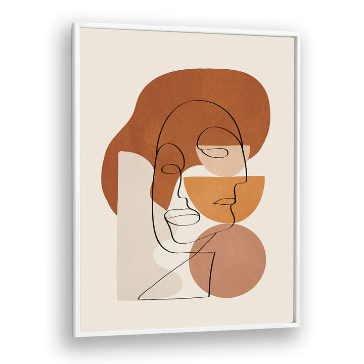 ABSTRACT CLAY FACES II , BOHO ART PAINTINGS