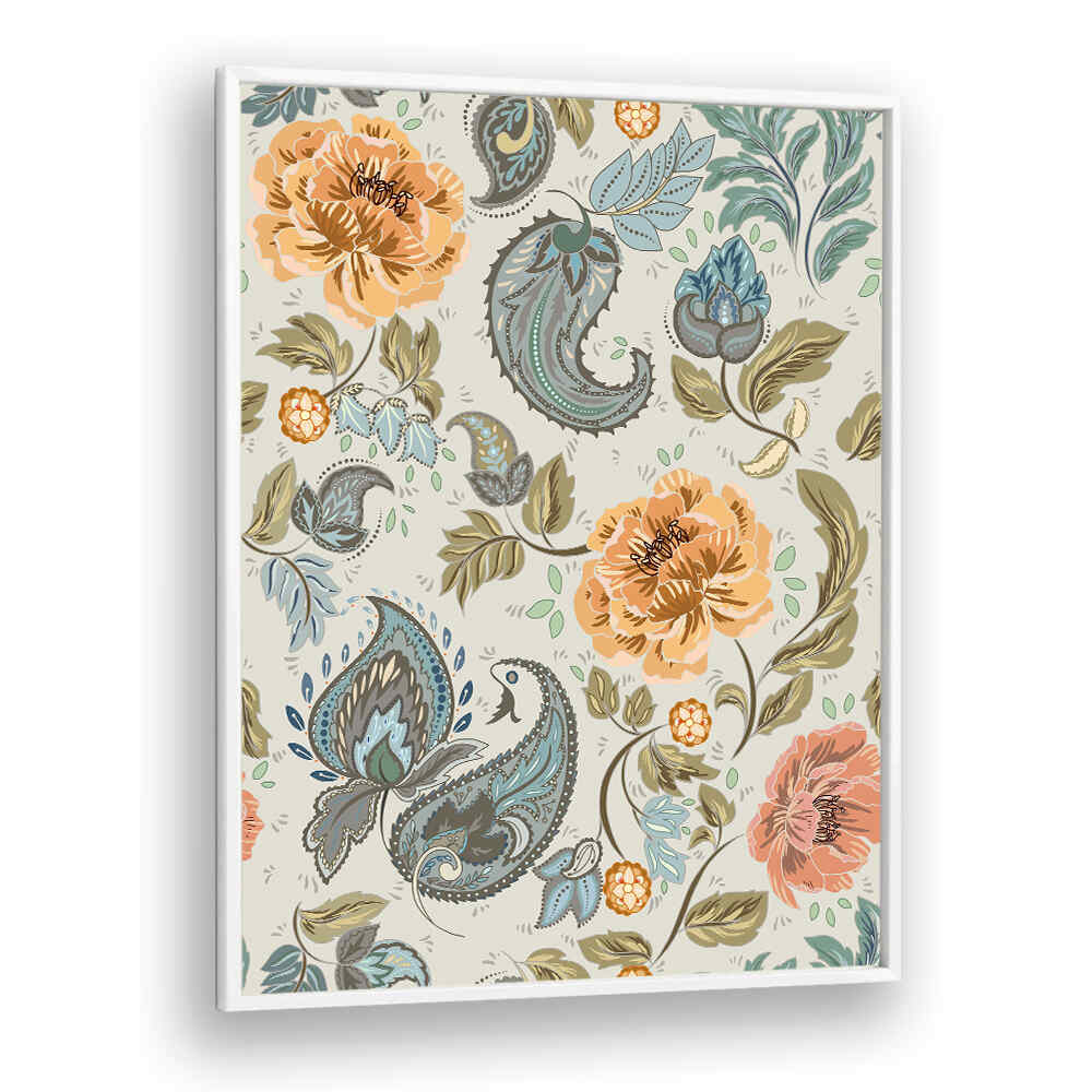 Elegant PAISLEY PATTERN II art print featuring intricate motifs, perfect for enhancing any room's decor. Ideal PATTERN ART PRINTS.