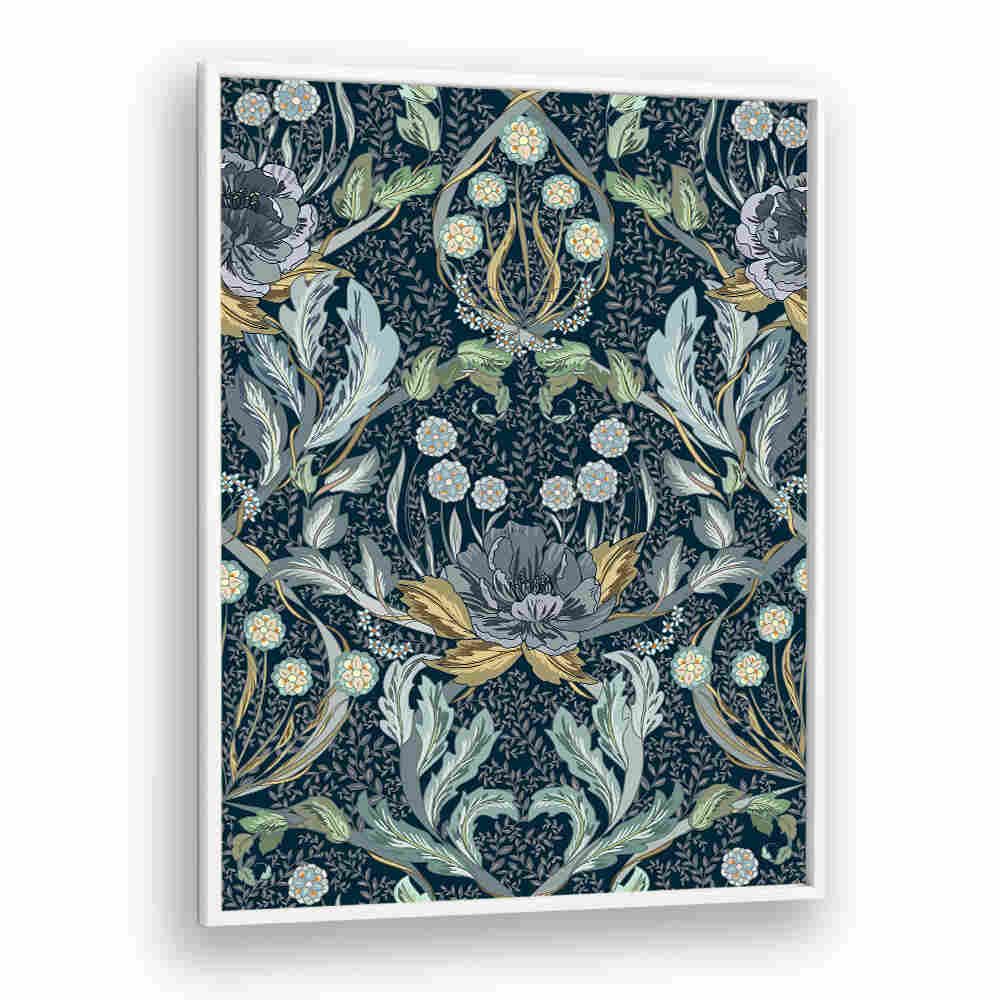 Captivating Floral Blue Pattern art prints that add elegance and bohemian charm to any space. Perfect for decor.